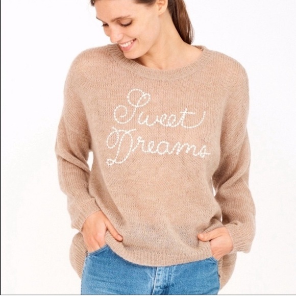 SUNDRY Mohair Wool Blend Lightweight Loose Knit Sweet Dreams Sweater Medium - Picture 1 of 16